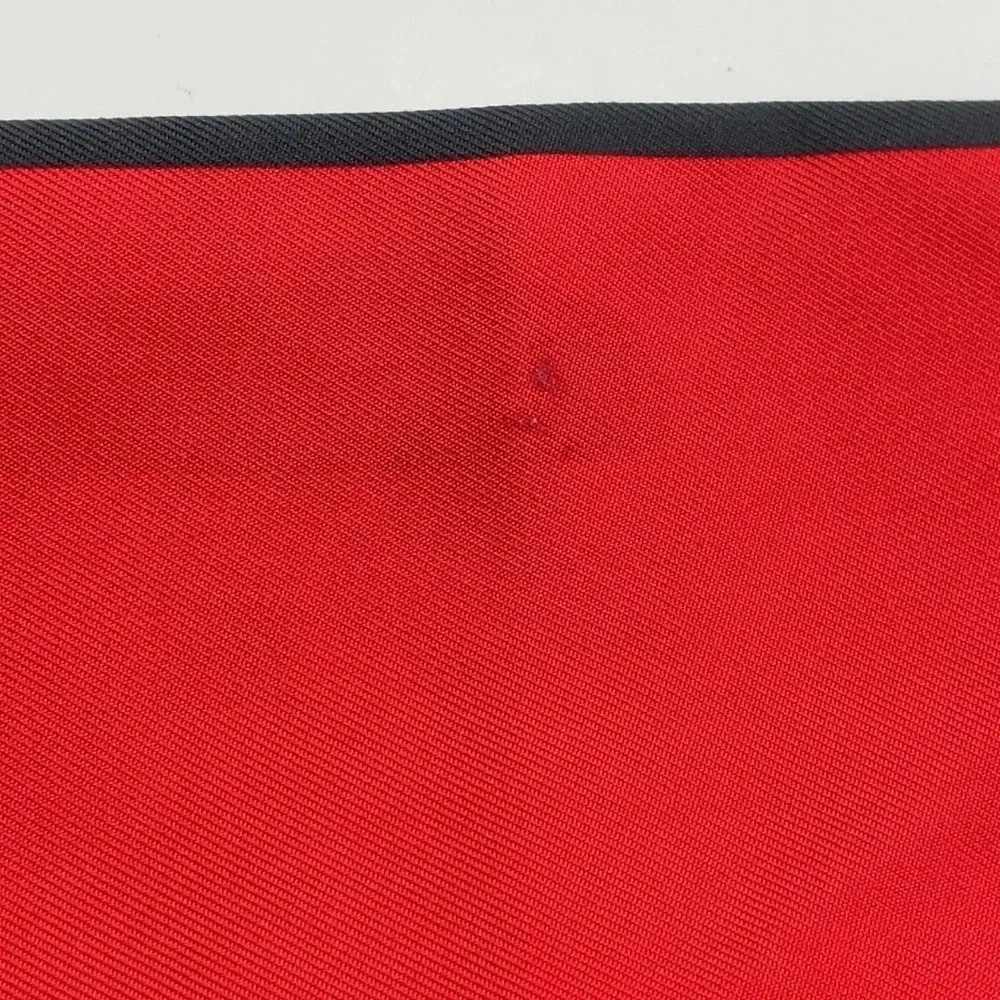 Auth Louis Vuitton Twilly Monogram Bandeau Red Silk Scarf/WB